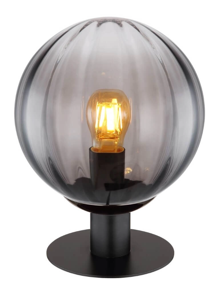Tafellamp Dallerta zwart met smoke glas