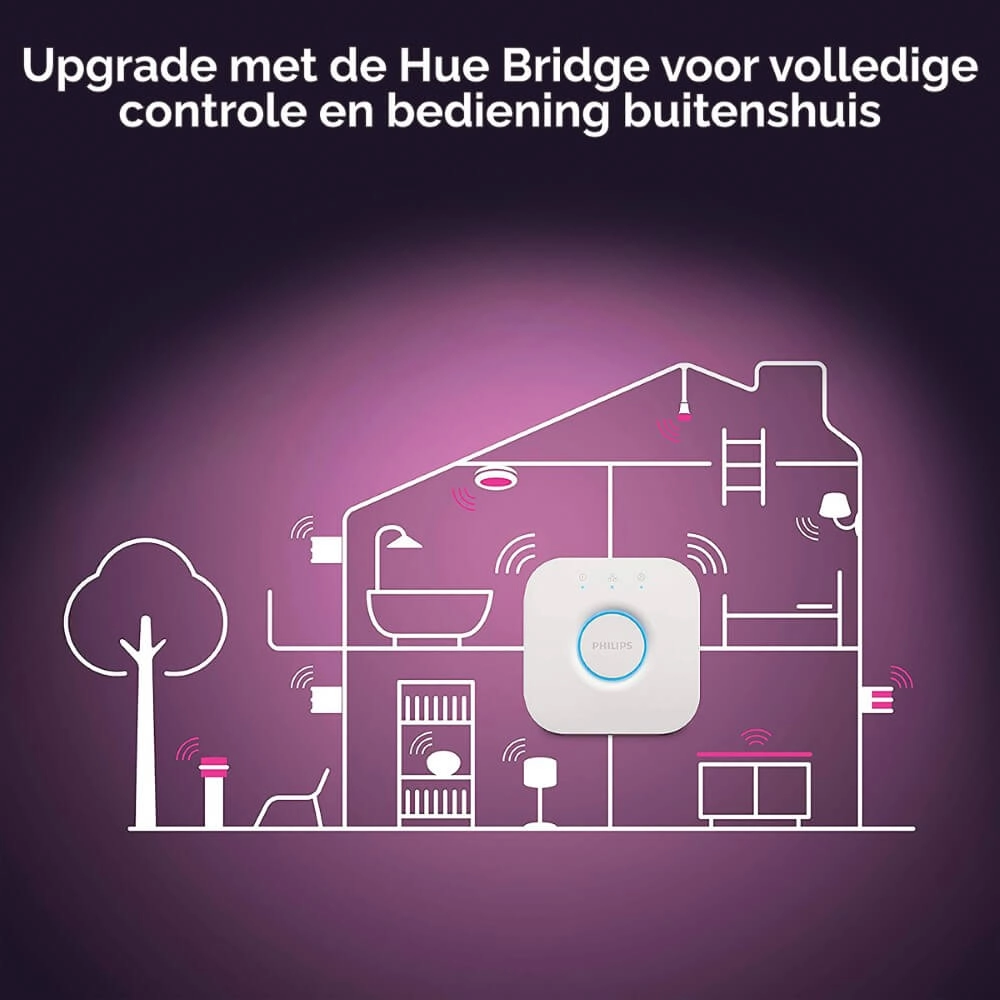 Enkele spot Hue Fugato - White and color zwart Philips 8718696171509