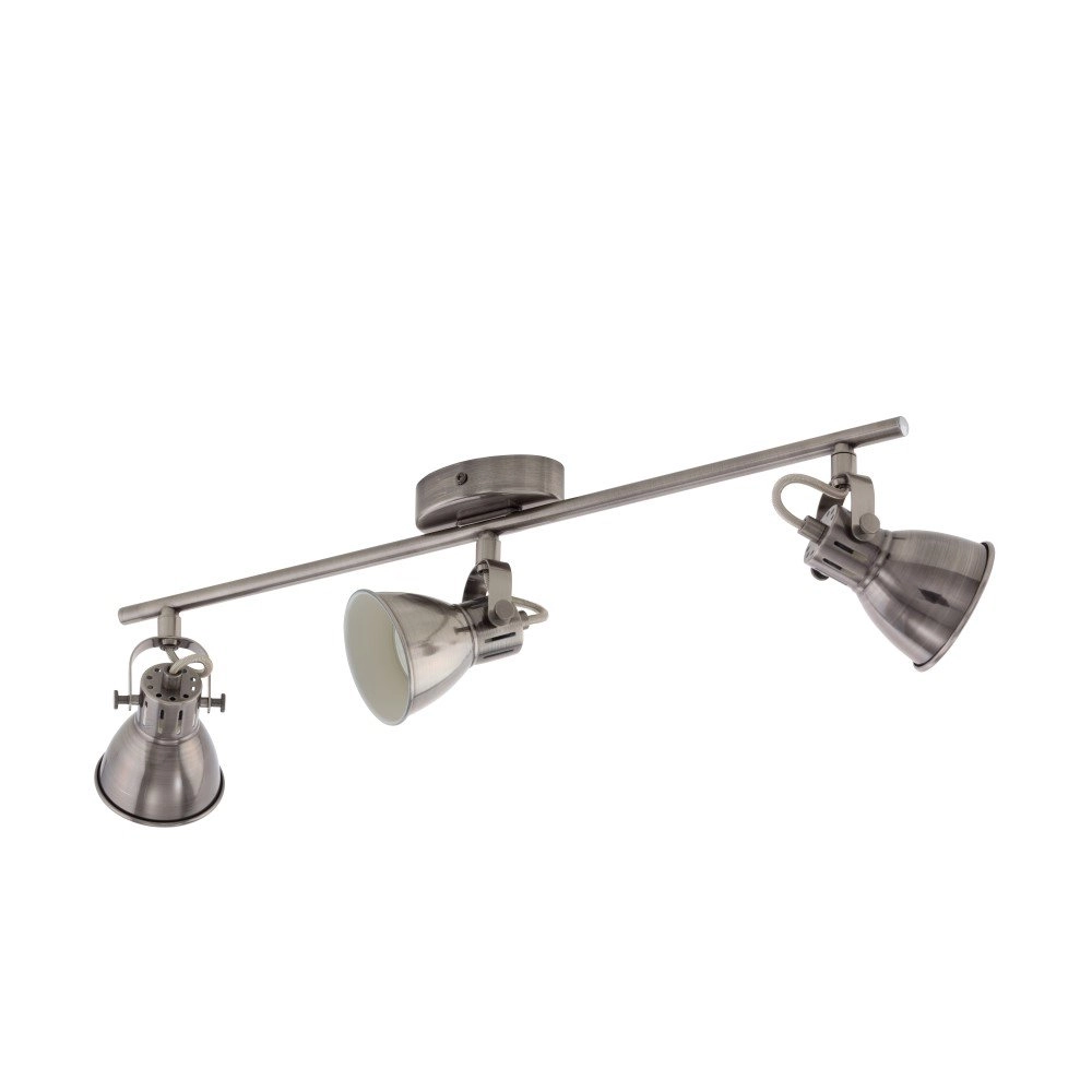 Led plafondlamp Seras 3-lichts nikkel met creme