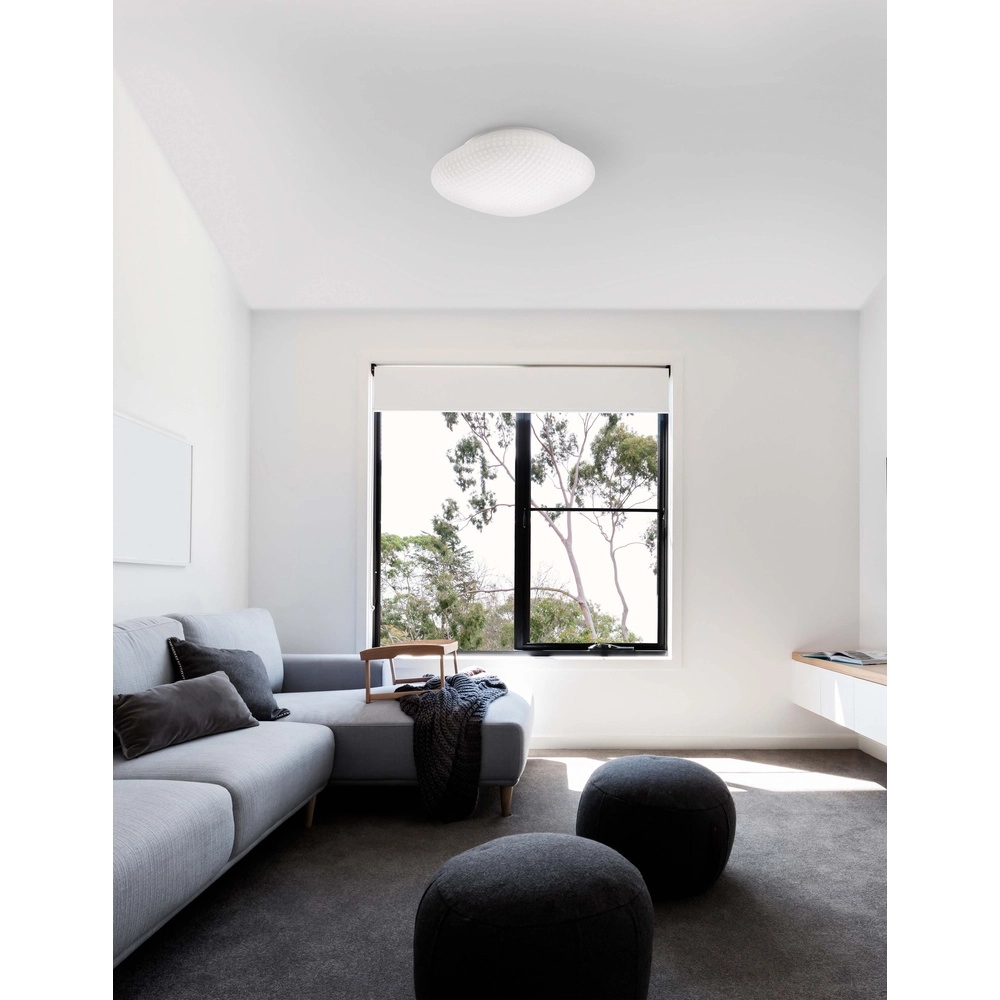 Plafondlamp Sens wit glas