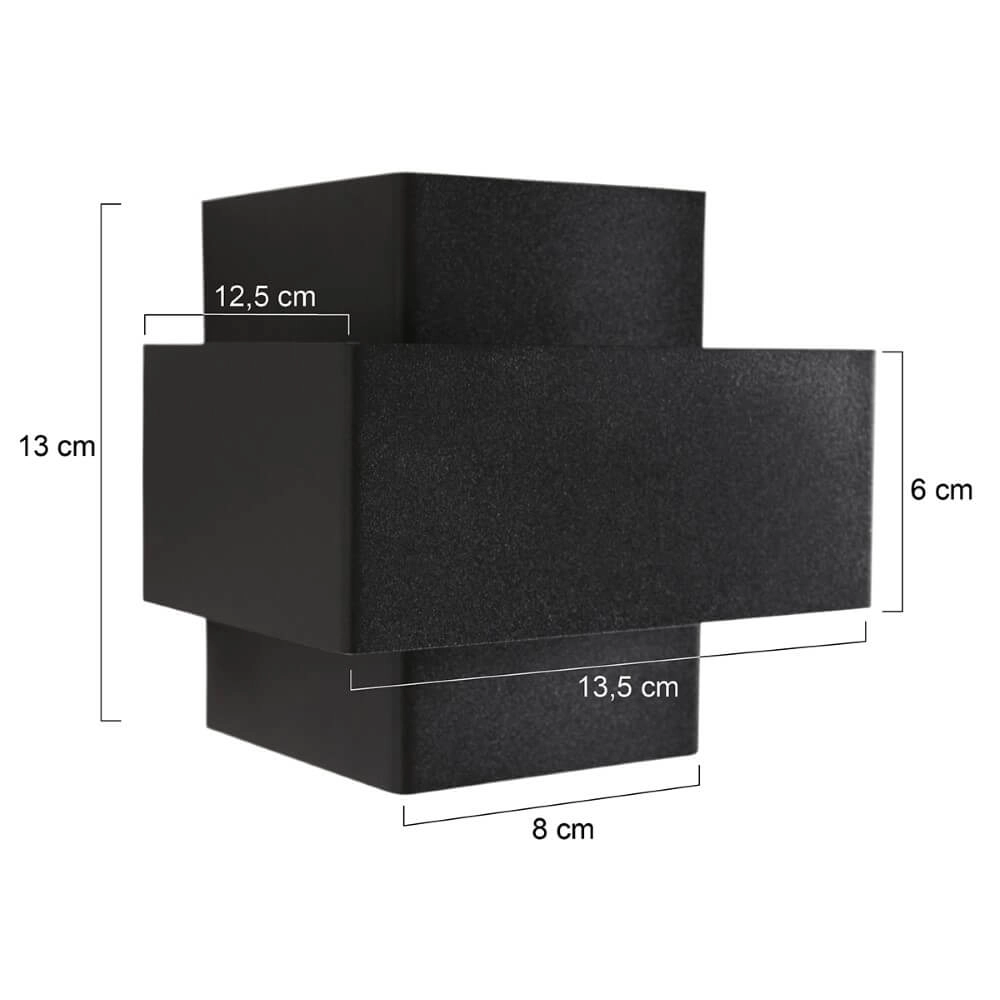 Zwarte wandspot Muro vierkant Steinhauer 8712746152708