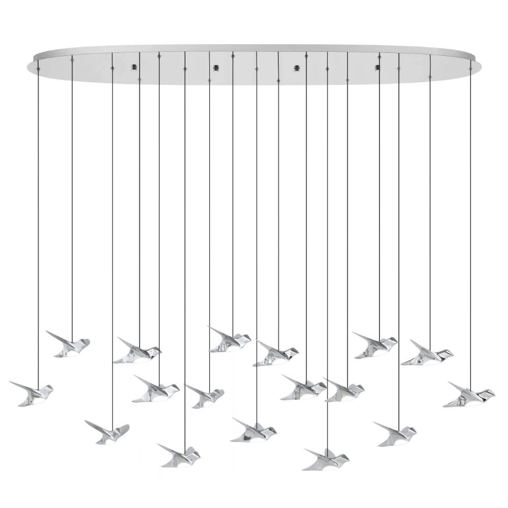 17-lichts hanglamp Paratebueno 1 chroom