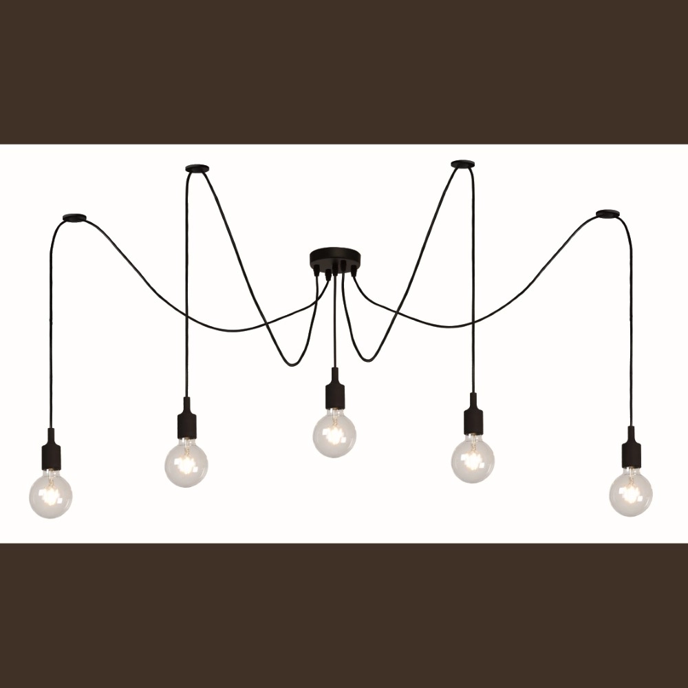 5-lichts hanglamp zwart Fix geschikt voor vide