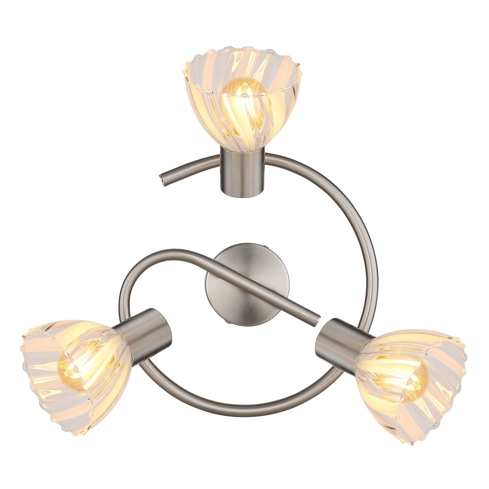 Plafondlamp 3-lichts Zachery nikkel Globo 9007371533480