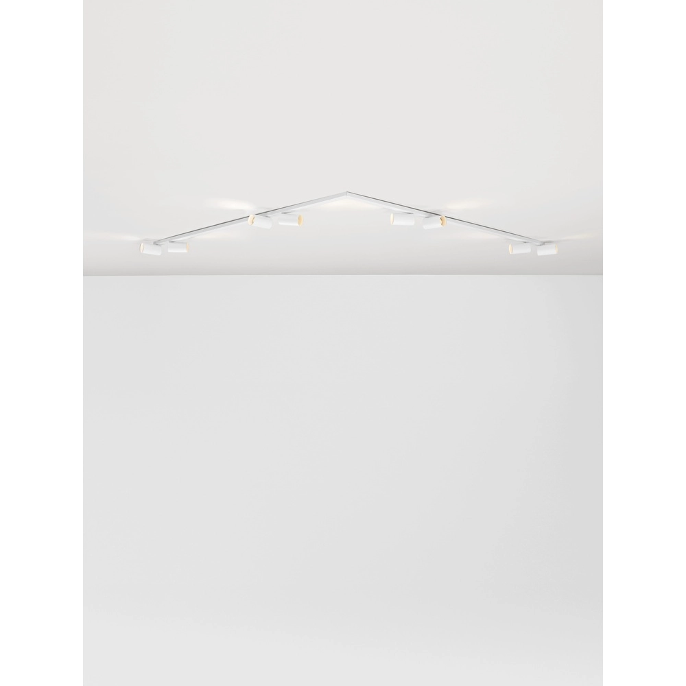 8-lichts plafondlamp Oso wit