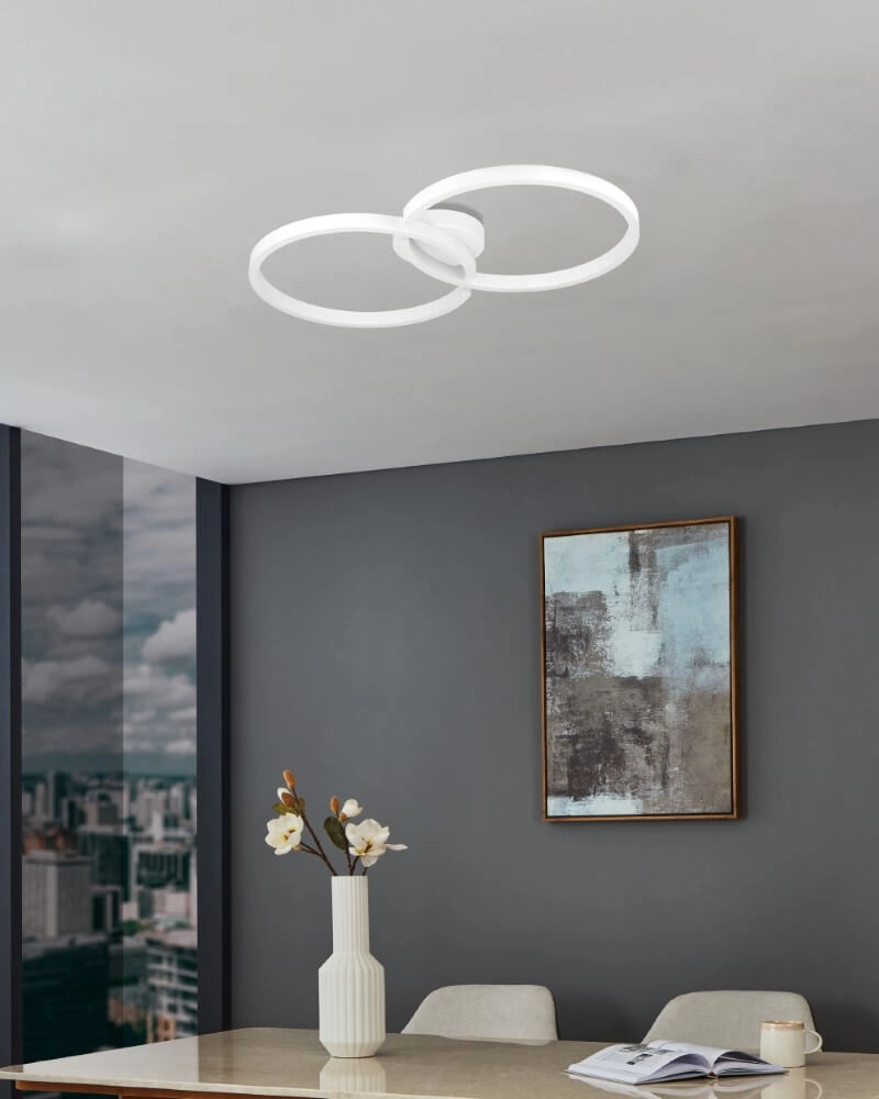 Witte led plafondlamp Amandolo 2-ringen Eglo 9008606275069