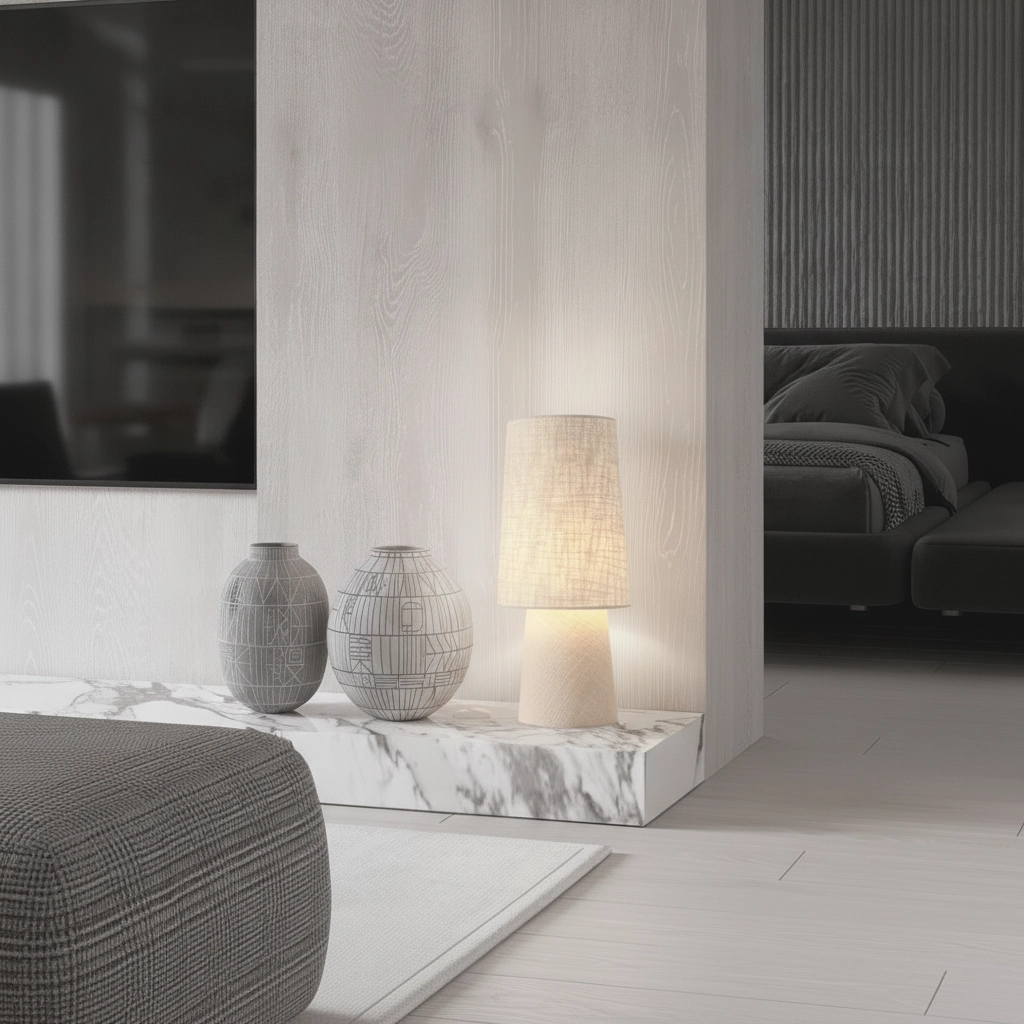 Japandi tafellamp Nebia beige