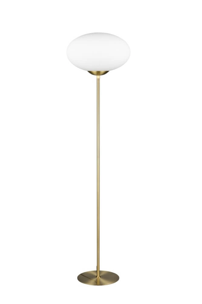 Vloerlamp Fomento Ø 40cm - messing met wit glas Trio 4017807616156