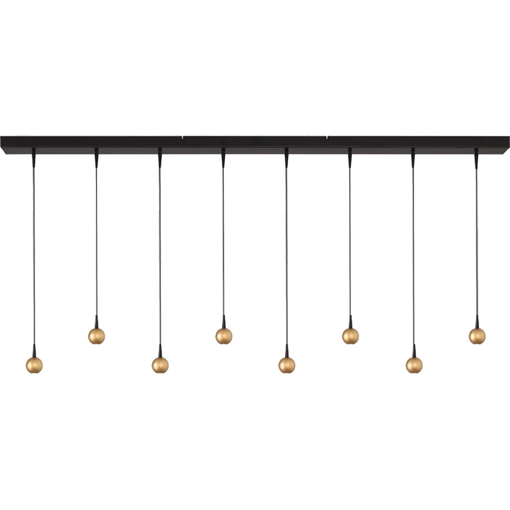 8-lichts hanglamp Talana zwart met goud Ø 6cm DTW