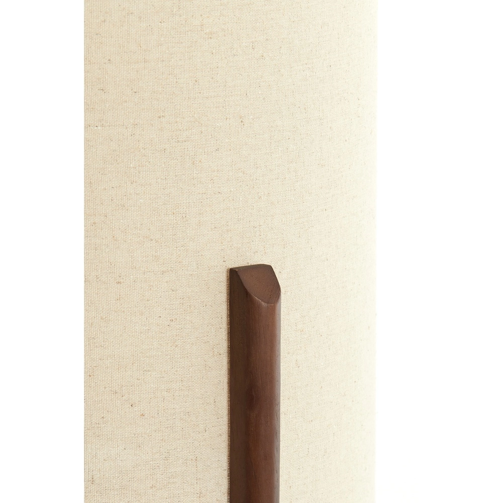 Schemerlamp Litto Ø 28cm - walnoot met naturel linnen Light & Living 8717807792695