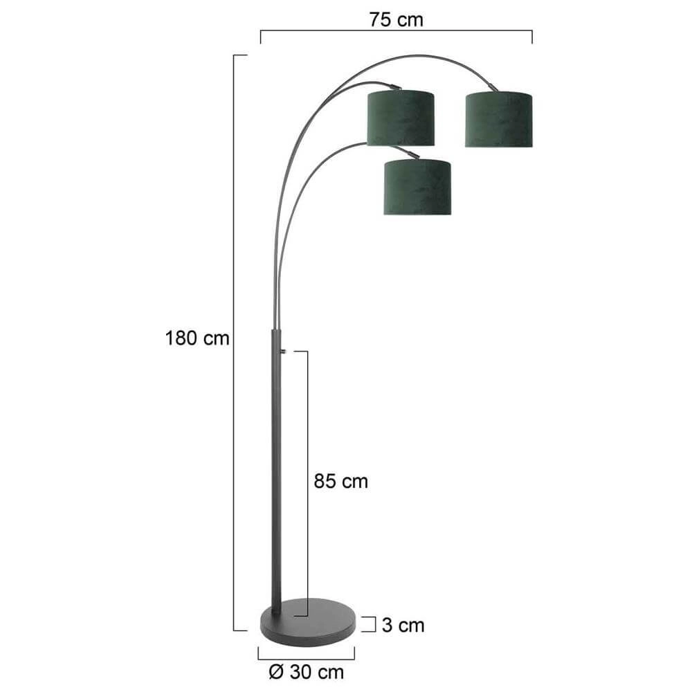 Vloerlamp Sparkled Light zwart met groene kappen Steinhauer 8712746173611