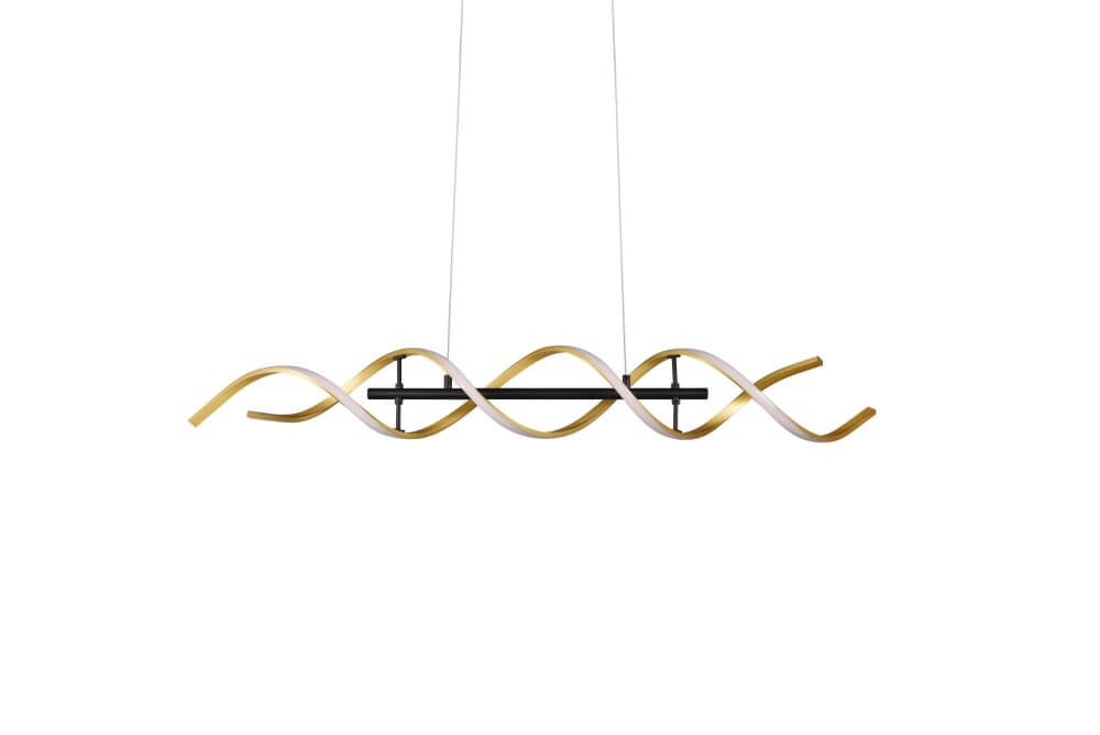 Design led hanglamp Sequence zwart met goud Trio 4017807540734