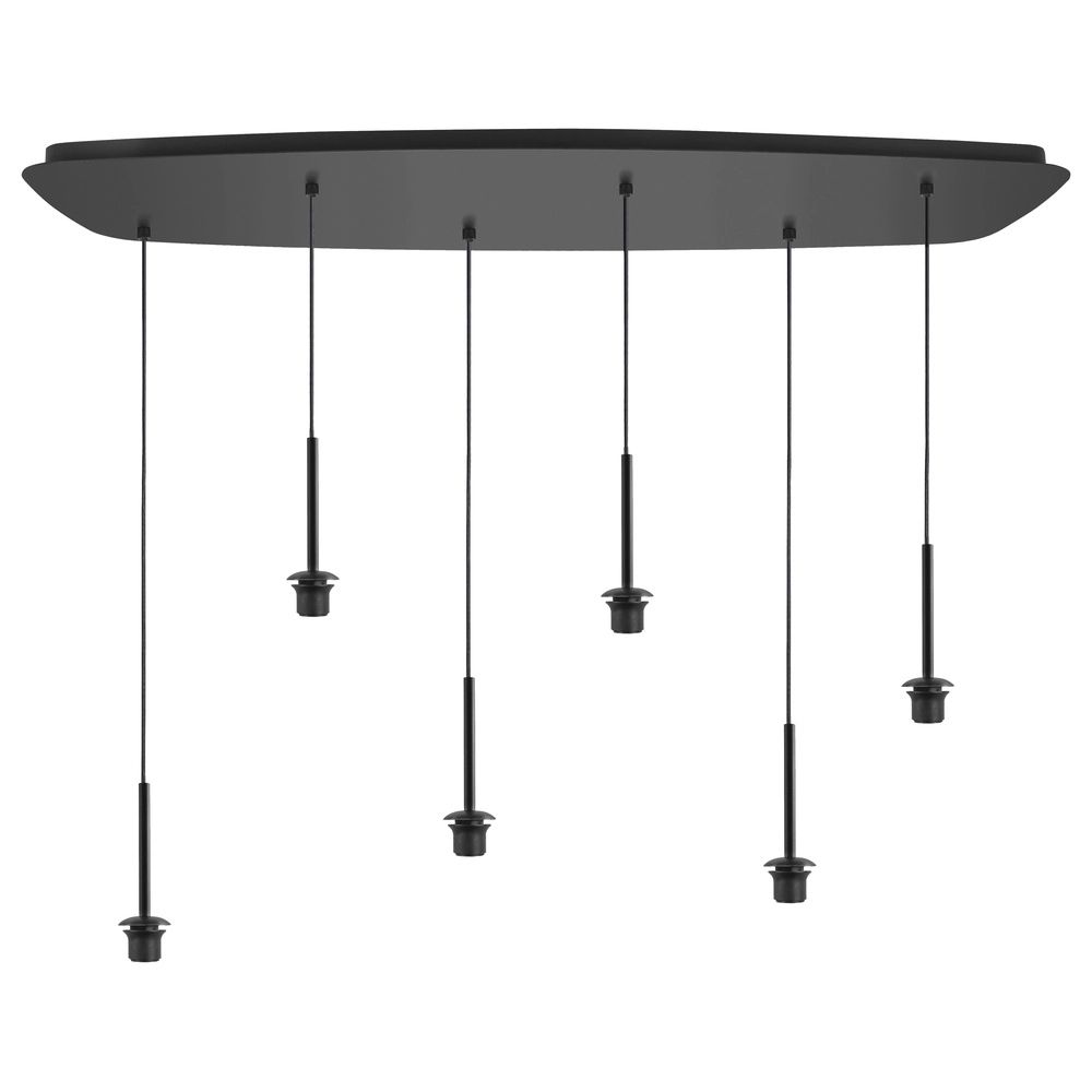Hanglamp Bellini 6-lichts zwart met goud glas Highlight