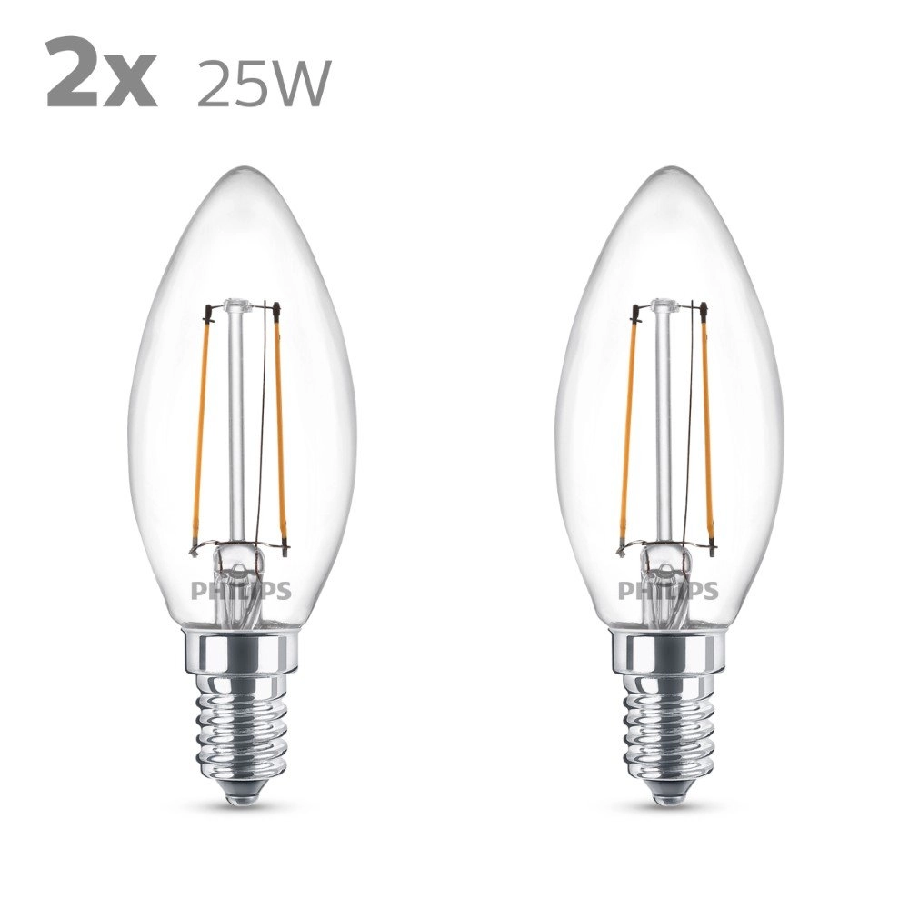 2W - E14 - 2700K - 250 lumen set van 2 Philips 8718699782054