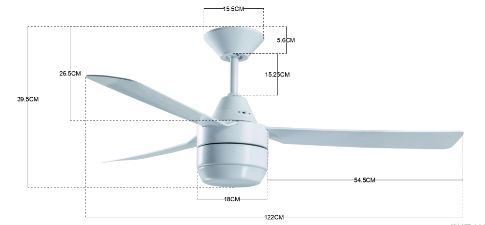 Plafondventilator wit met lamp Calypso Ø 122cm IP20 Beacon 9333509129752