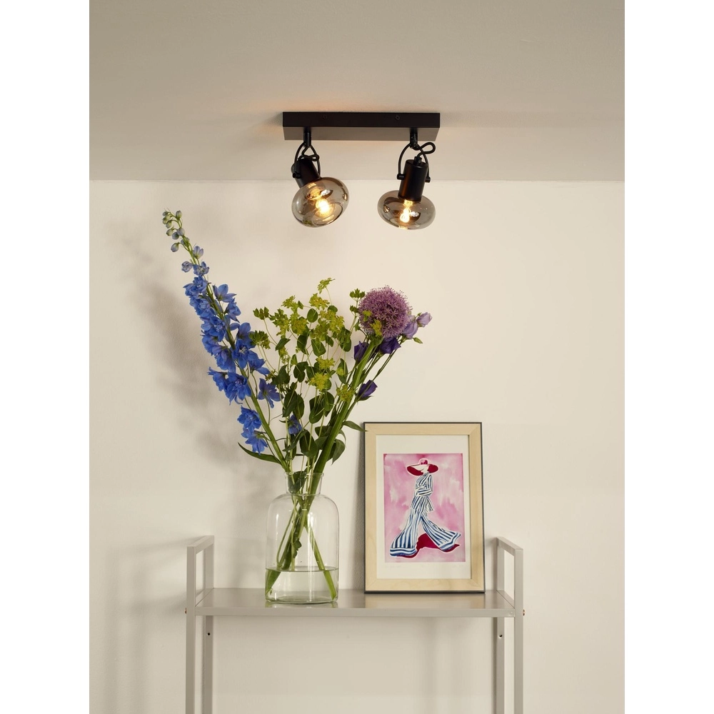 Plafondlamp Madee 2-lichts zwart Lucide 5411212176783