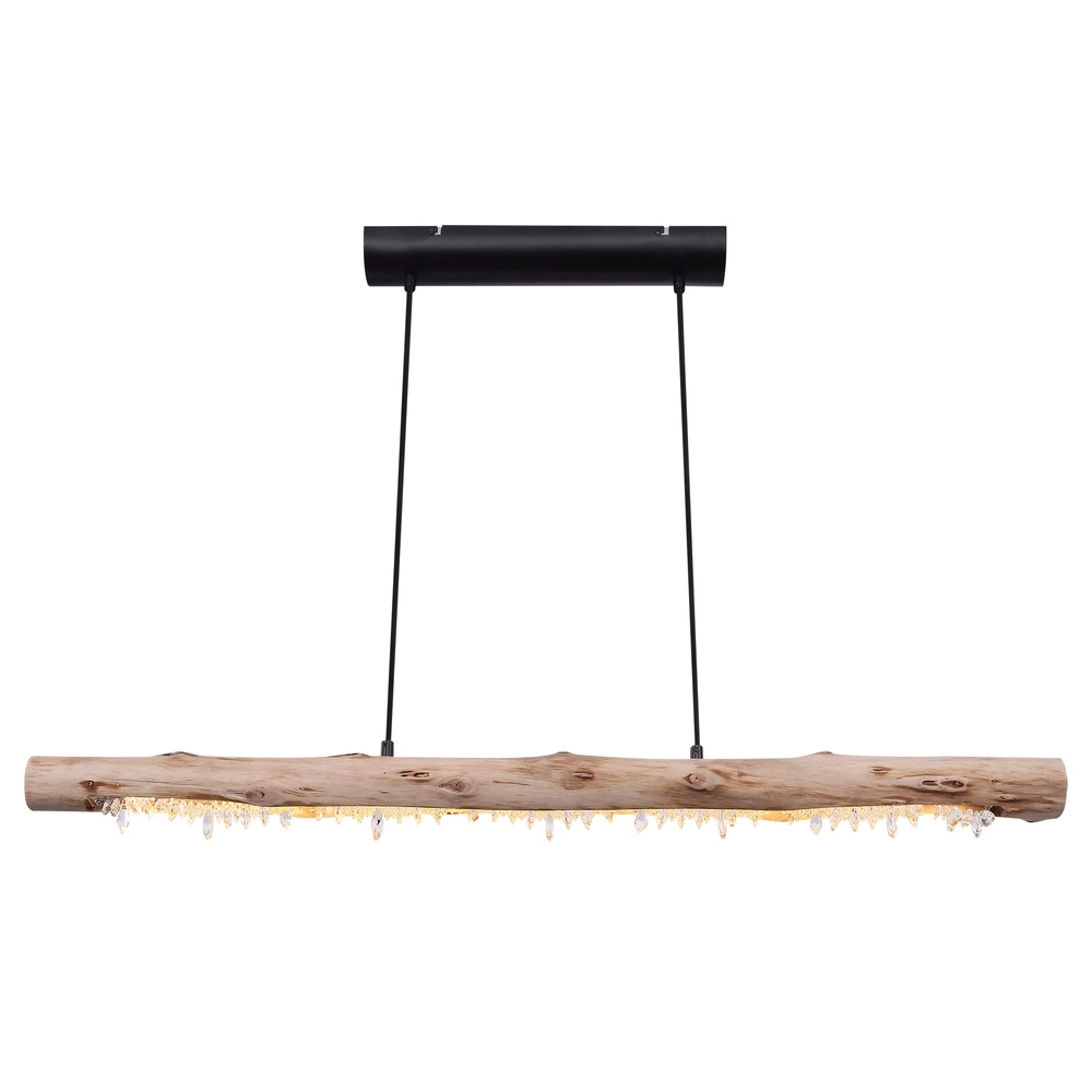 Eettafel hanglamp Felicitas zwart met hout Globo 9007371392889