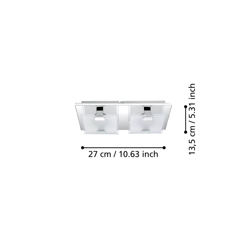 Moderne plafondlamp Vicaro 2-lichts chroom Eglo 9002759933128