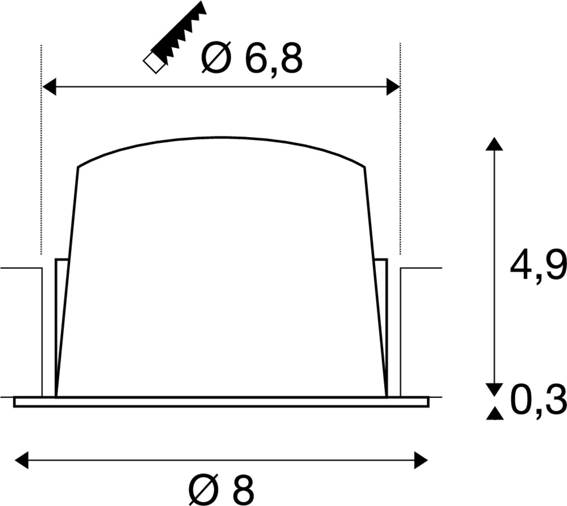 Inbouwspot Numinos S zwart/chroom 2700K - 20gr SLV 4024163313193
