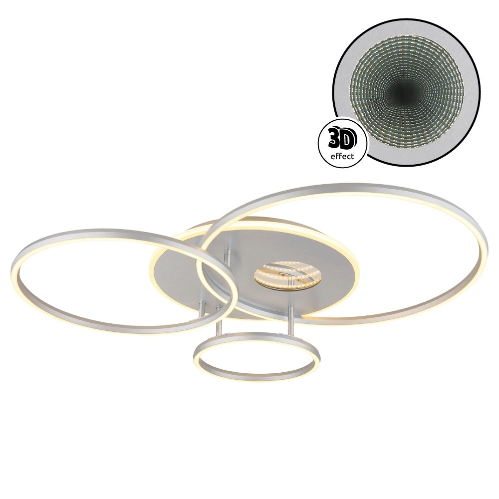 Moderne plafondlamp Invertina zilvergrijs 90cm Globo 9007371575404