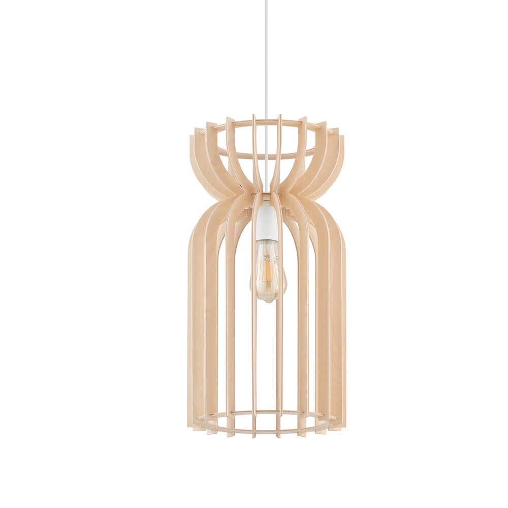 Houten hanglamp Kymi Ø 26cm - houtbruin