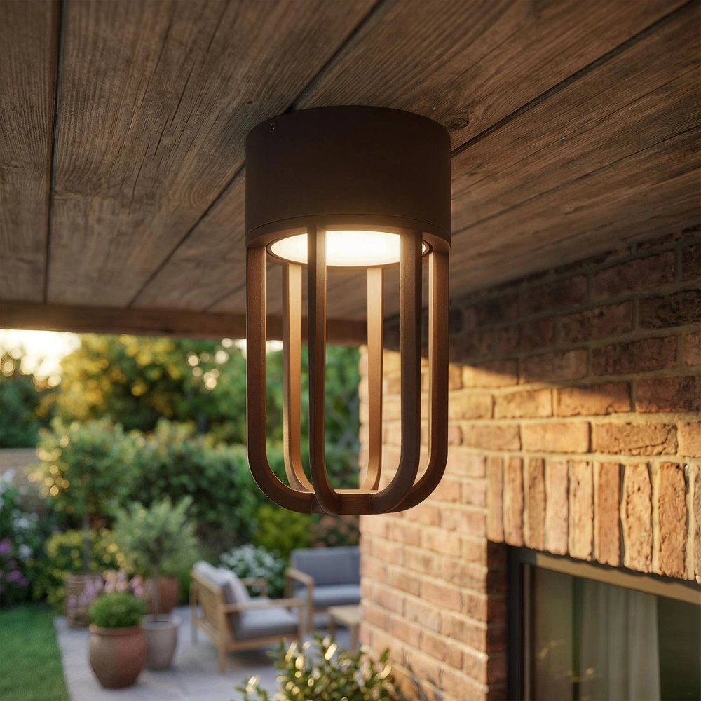 Plafondlamp Wells roestbruin Lucide 5411212334107
