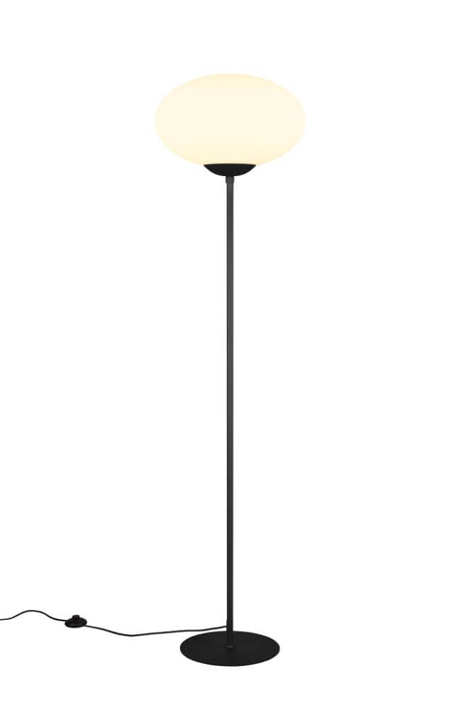 Vloerlamp Fomento Ø 40cm - zwart met wit glas