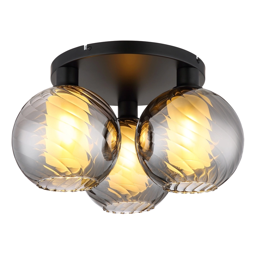 3-lichts plafondlamp Ulf zwart