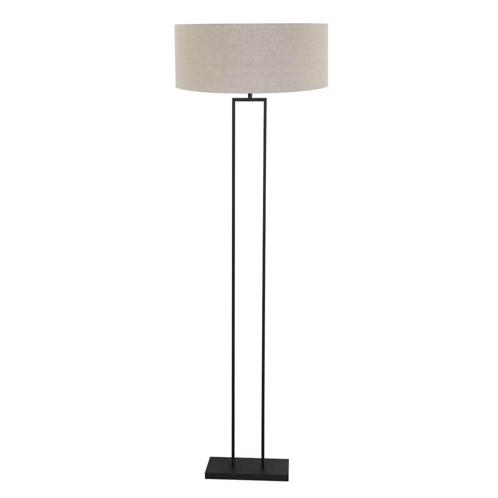 Vloerlamp 160cm Stang zwart met grijze kap