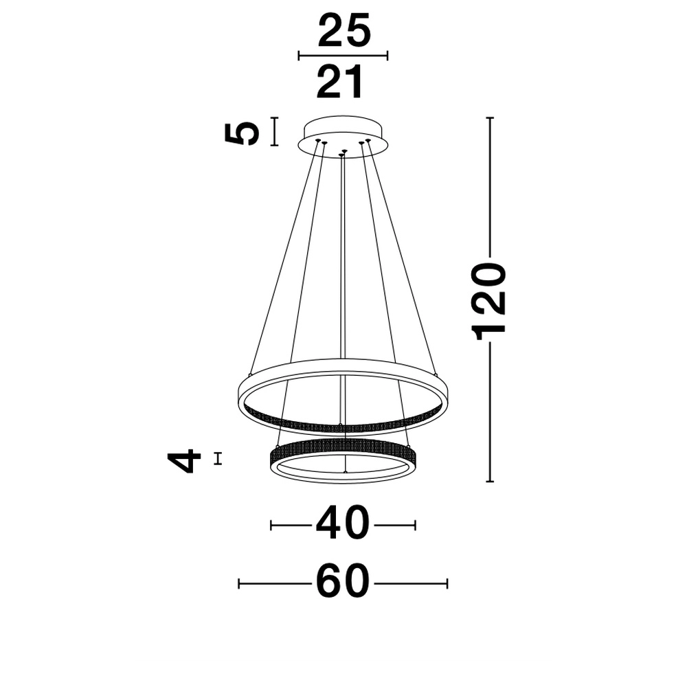 Hanglamp Preston goud Ø 60cm double Lyora 5212017424105