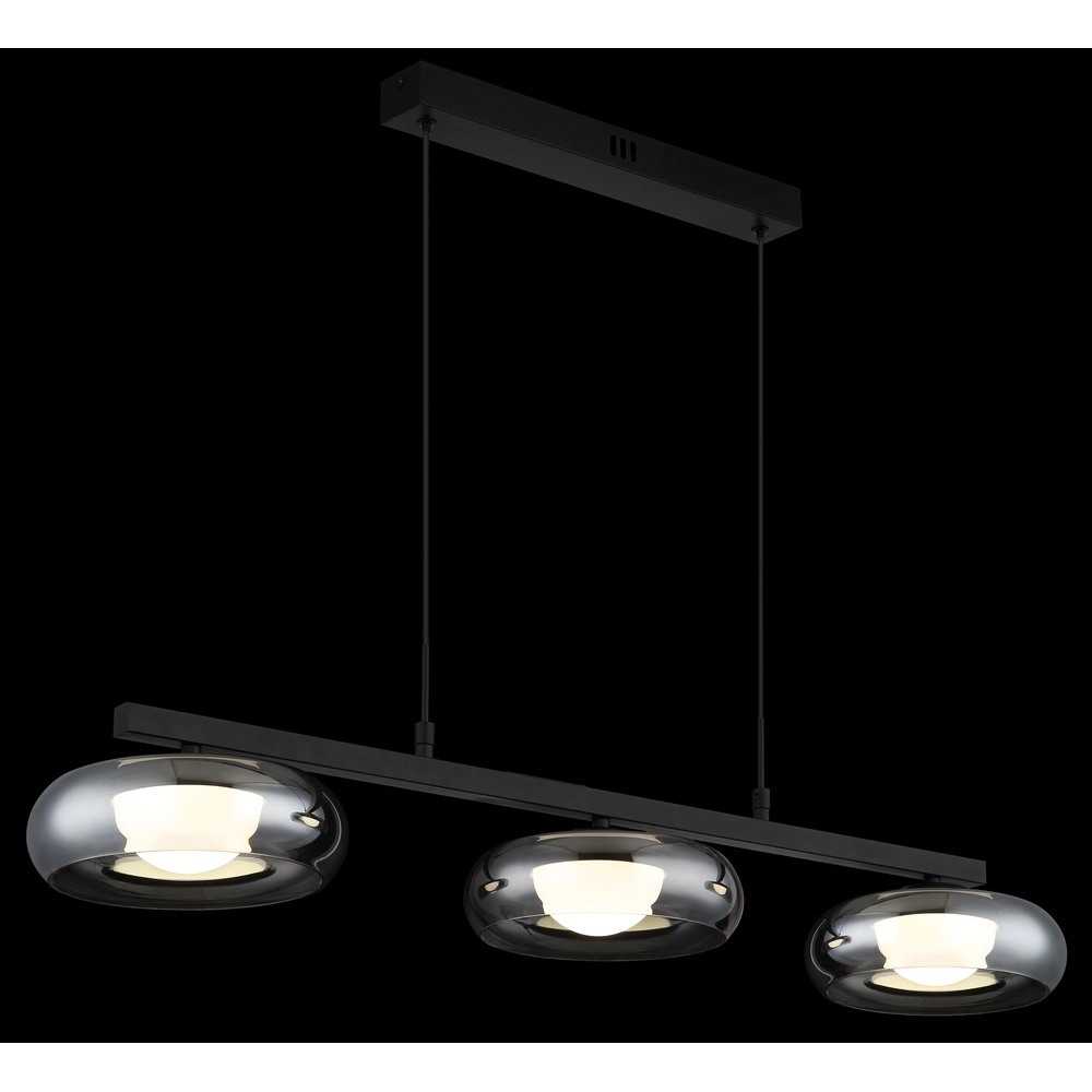 Design hanglamp Carlene 3-lichts zwart Globo 9007371566181