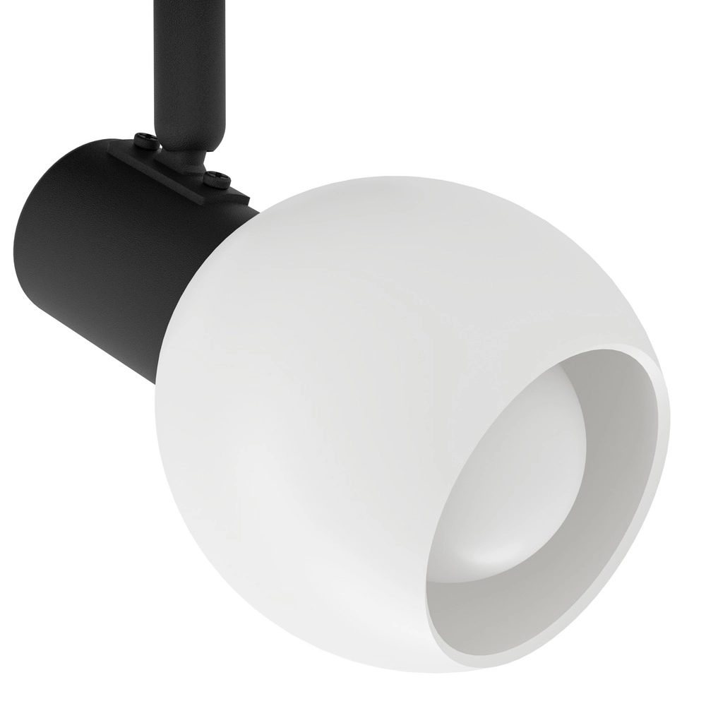 Plafondlamp Castellazo 4-lichts zwart met wit glas Eglo 9008606392155