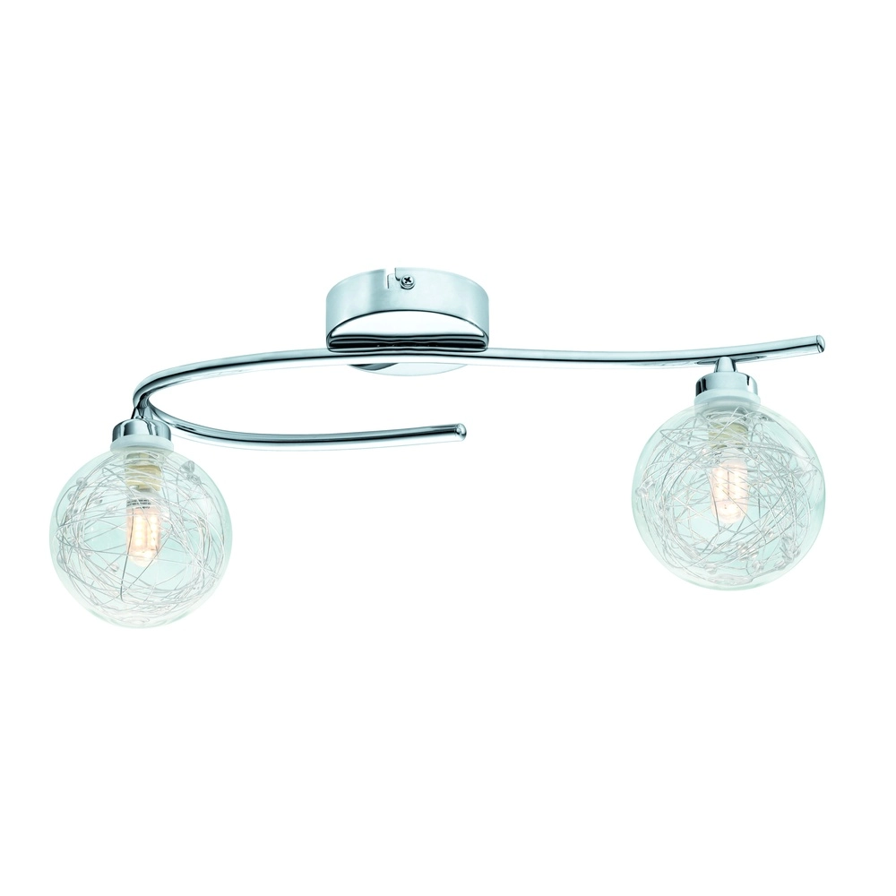 Plafondlamp Horae 2-lichts chroom