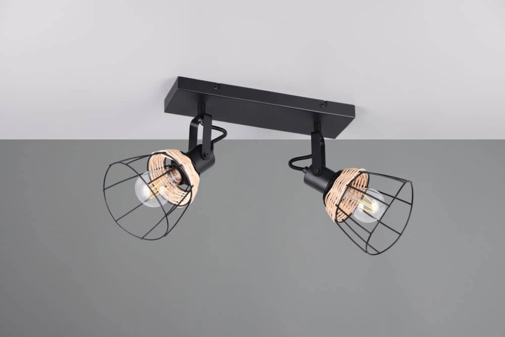 Zwarte plafondlamp Jerome design 2-lichts Trio 4017807637700