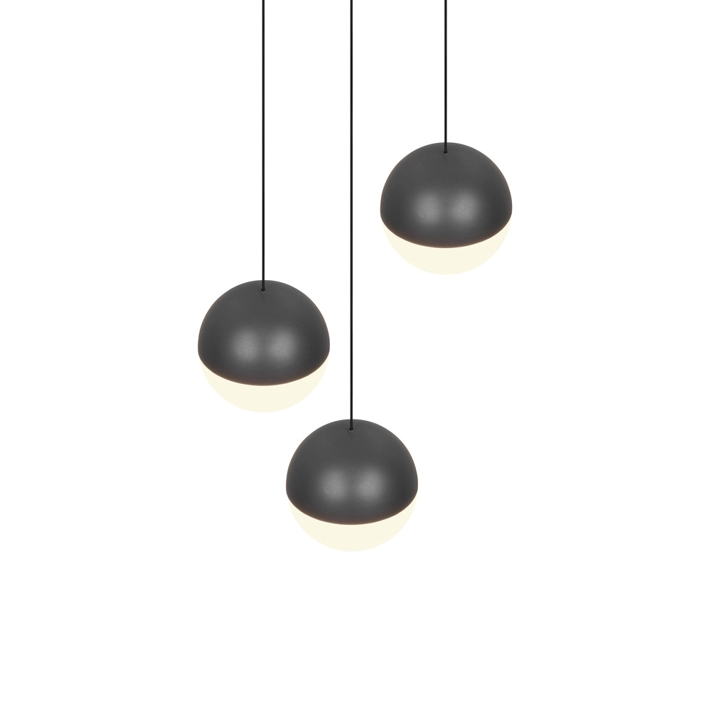 3-lichts hanglamp Senta rond antraciet Trio 4017807697834