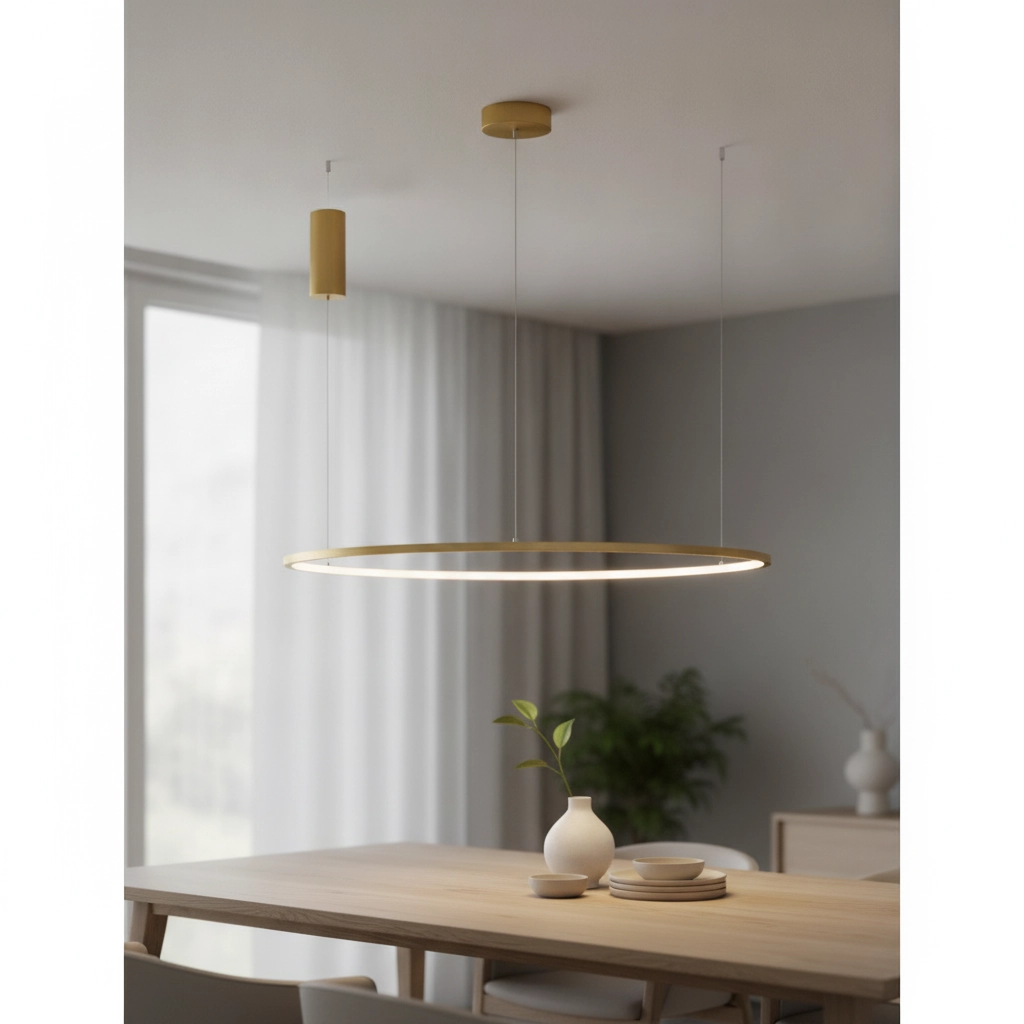 Ronde hanglamp Tarquin goud Ø 100cm