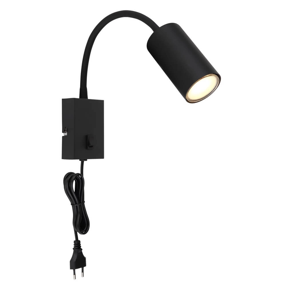 Zwarte wandlamp Robby