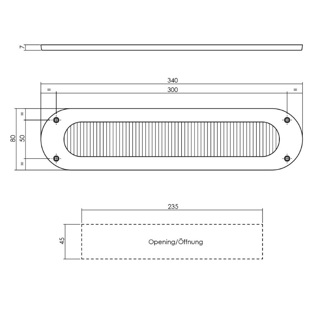 Tochtwering Posta ovaal zwart Intersteel 8714186400883