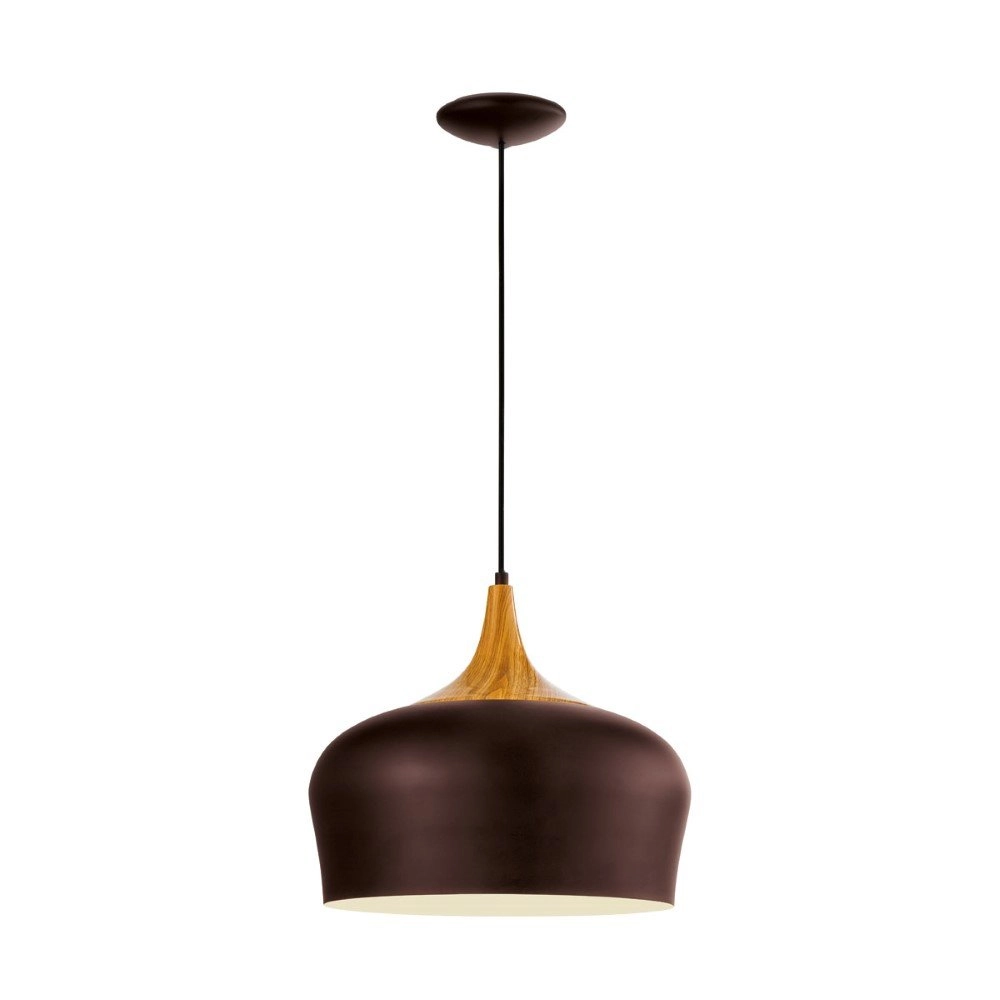 Hanglamp Obregon bruin met houtbruin