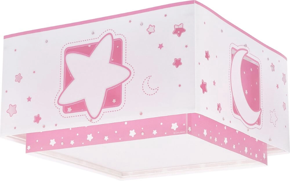 Vierkante plafondlamp Moonlight roze Dalber 8420406003382
