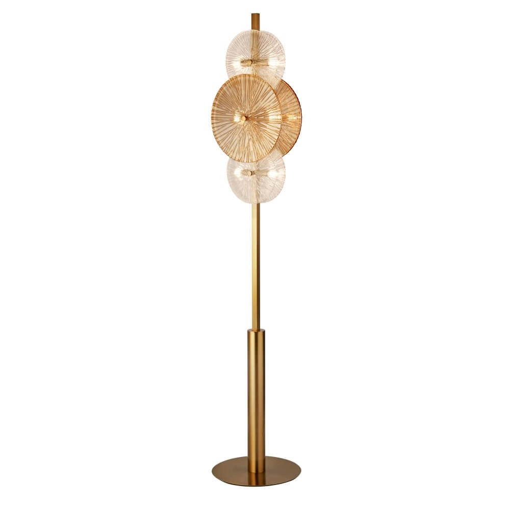 Gouden vloerlamp Wagon Wheel 151cm hoog Searchlight 5053423248271