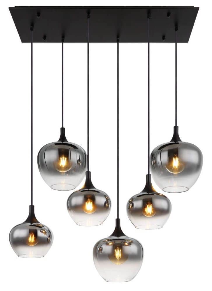 Rechte hanglamp Maxy 6-lichts