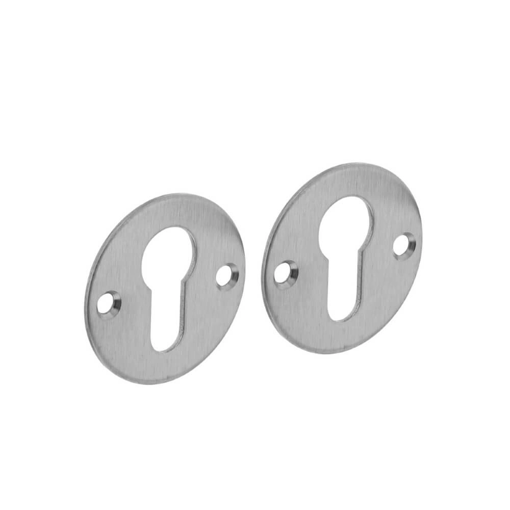 Set van 2 cilinderrozetten Tira RVS 2mm dun