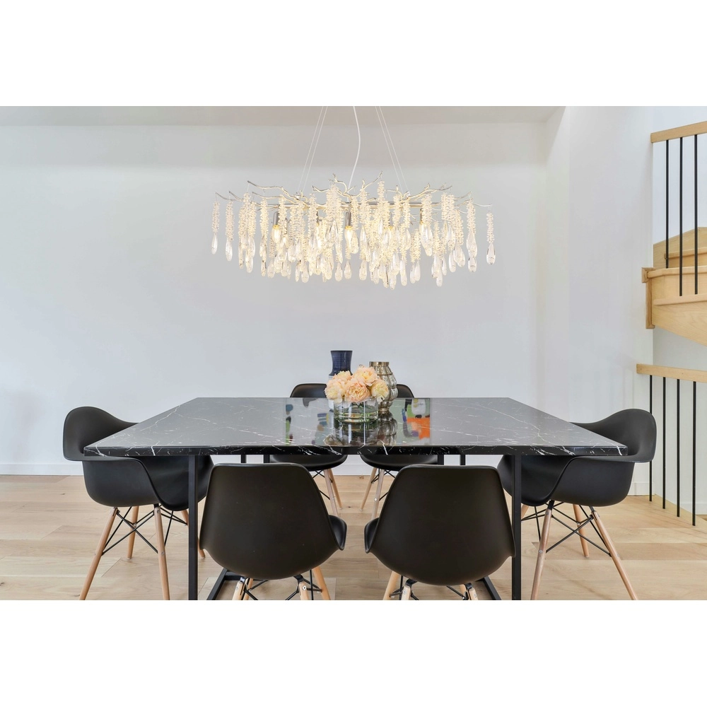 Hanglamp Kinga zilvergrijs 100cm Globo 9007371567003