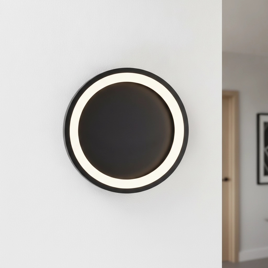 Strakke plafondlamp Oggy zwart Ø 37cm