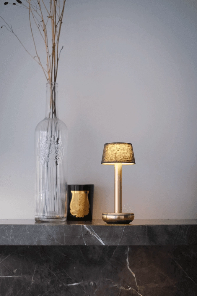 Rechargeable table lamp Two Gold Emerald linen Humble 7446023312356