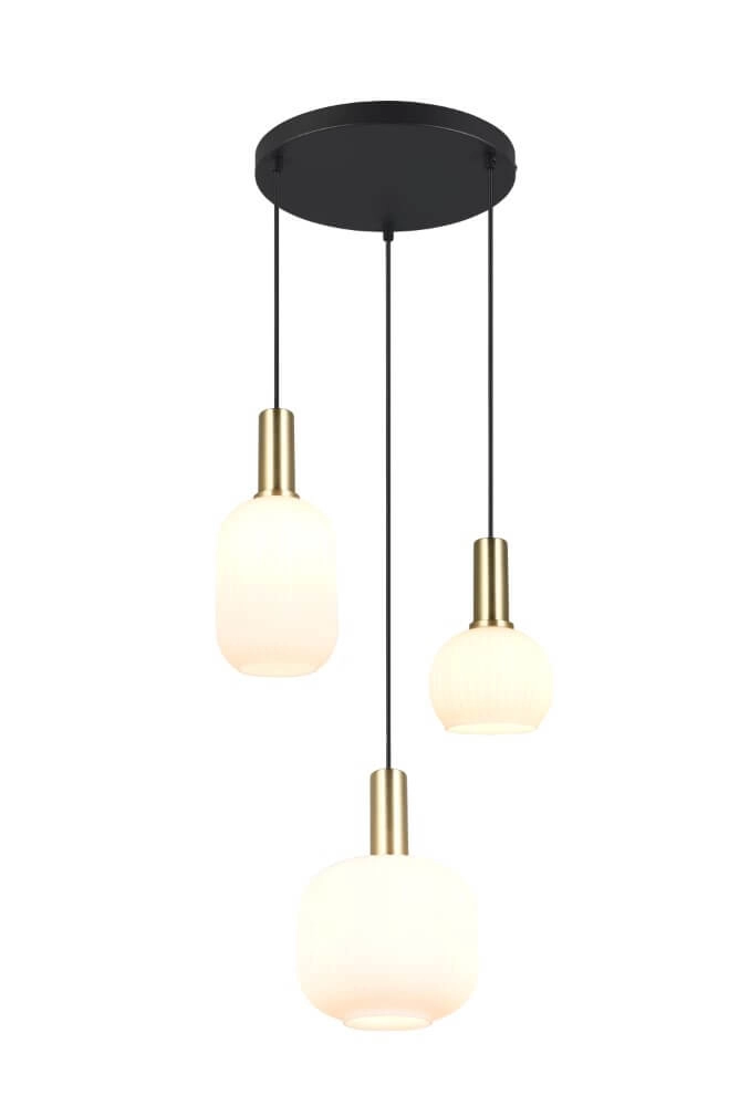 Eetkamer hanglamp Diva 3-lichts - wit glas Trio 4017807614503