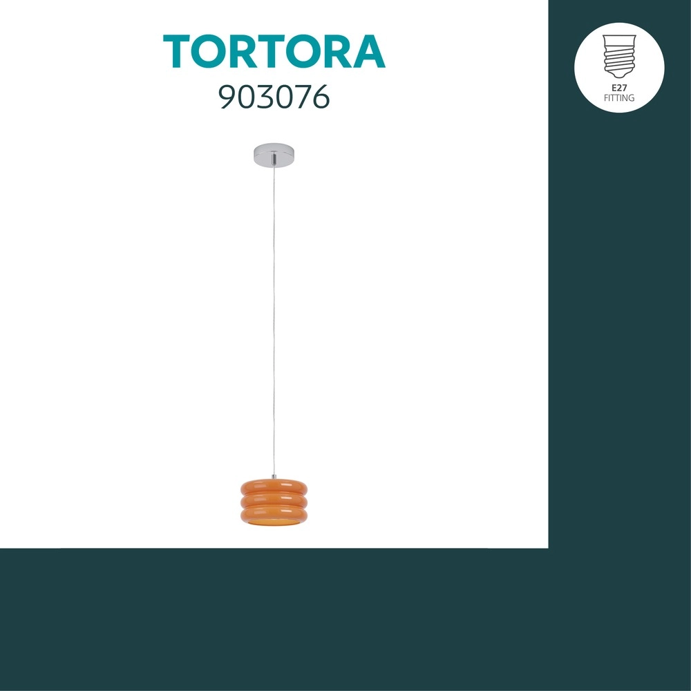 Design hanglamp Tortora chroom met oranje Ø 20cm Eglo 9008606405565