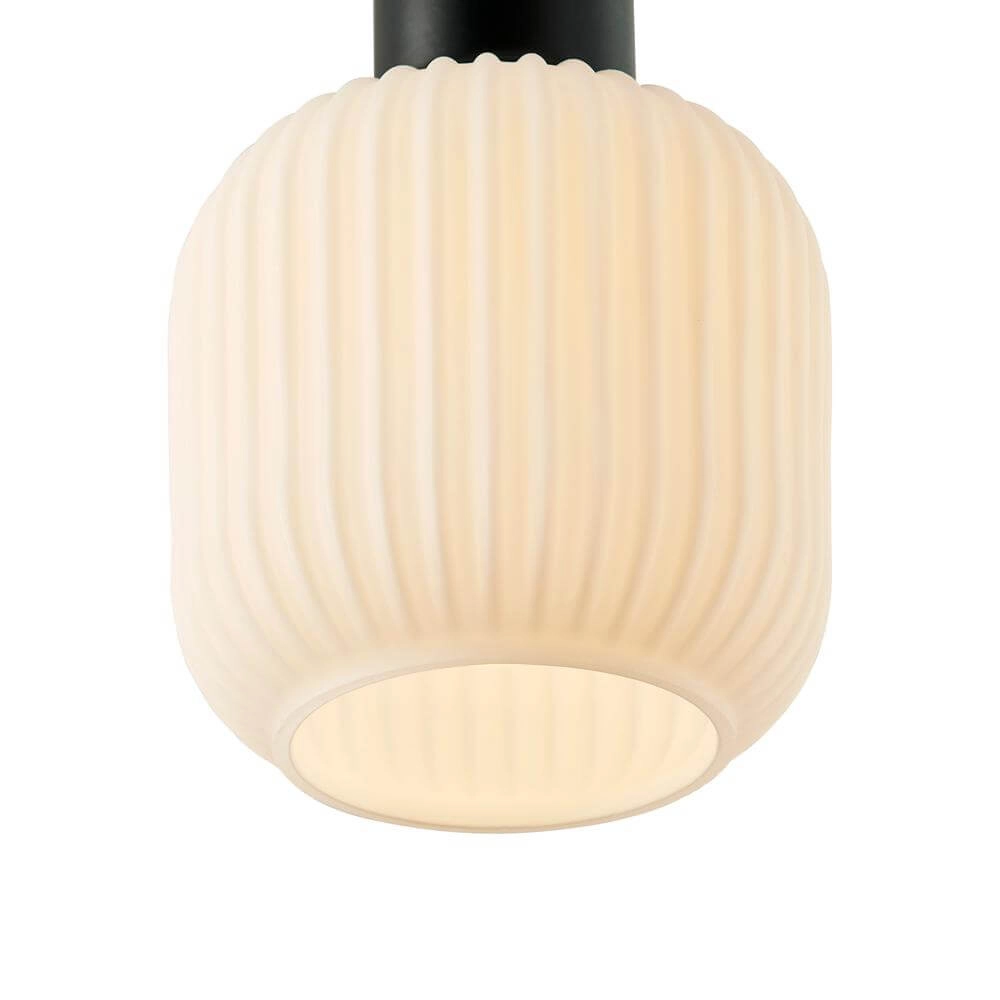 3-lichts hanglamp Milford zwart met wit Nordlux 5704924018671