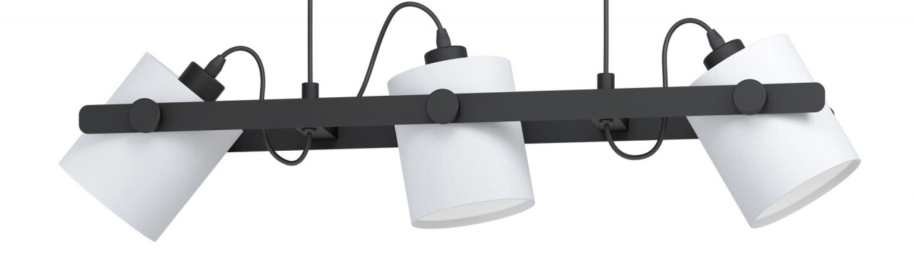 Eetkamer hanglamp Hornwood 1 3-lichts zwart met wit Eglo 9002759434267